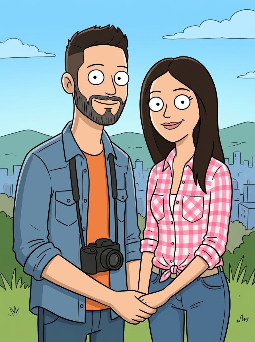 Finished custom Bob's Burgers style portrait example