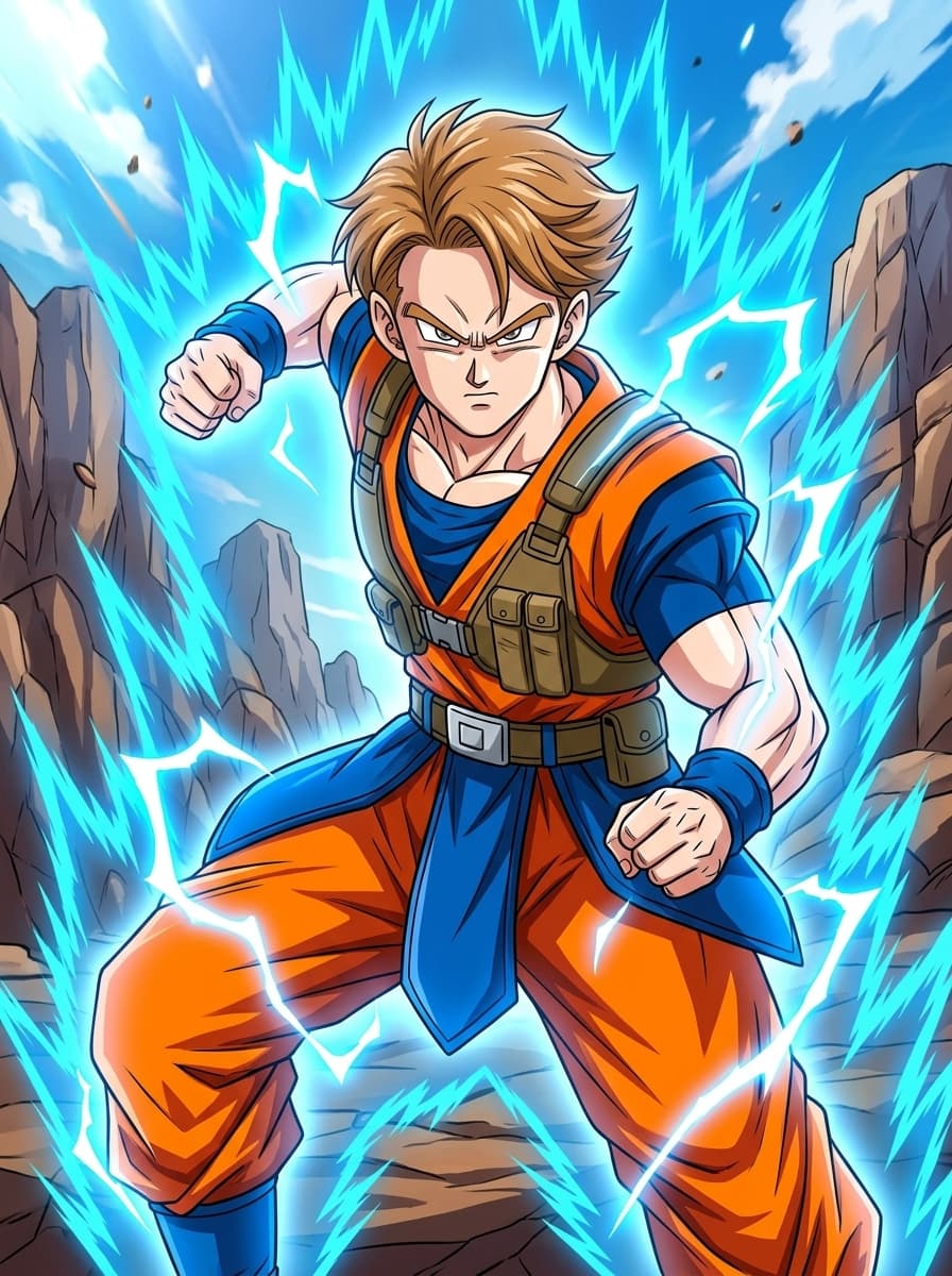 Finished custom Dragon Ball Z style portrait example