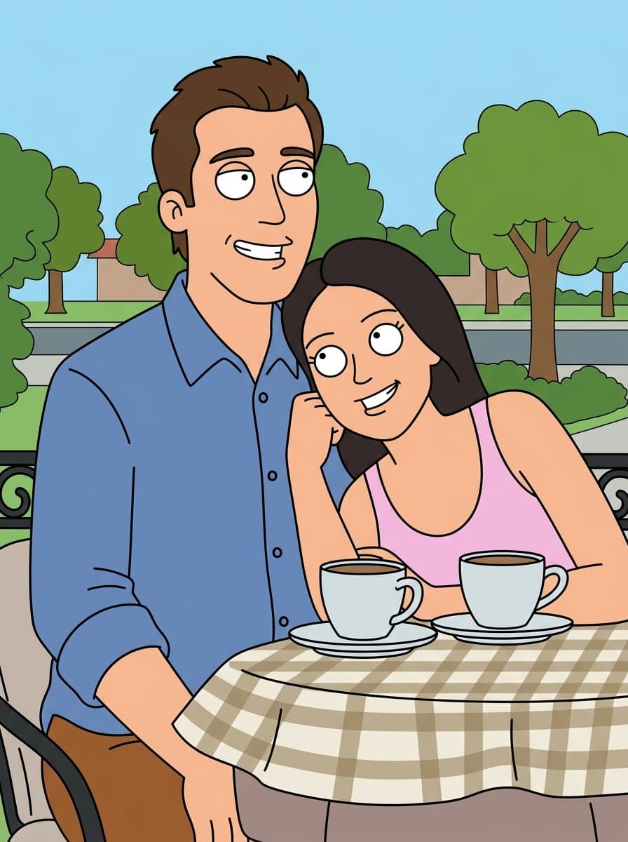 Finished custom Family Guy style portrait example