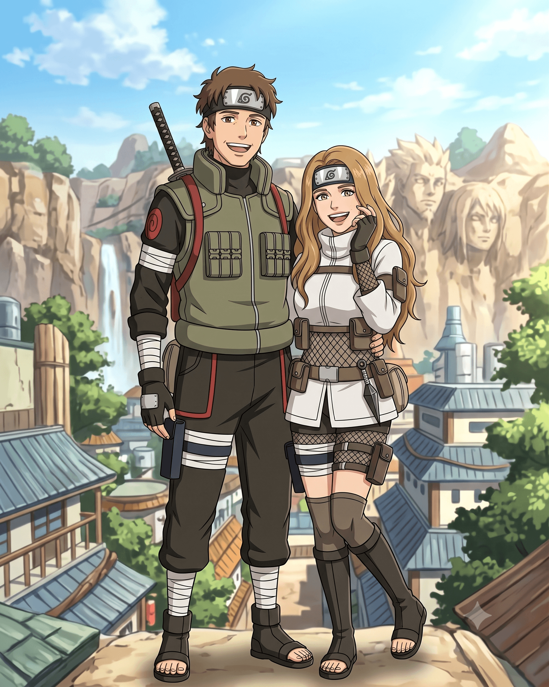 Finished custom Naruto style portrait example