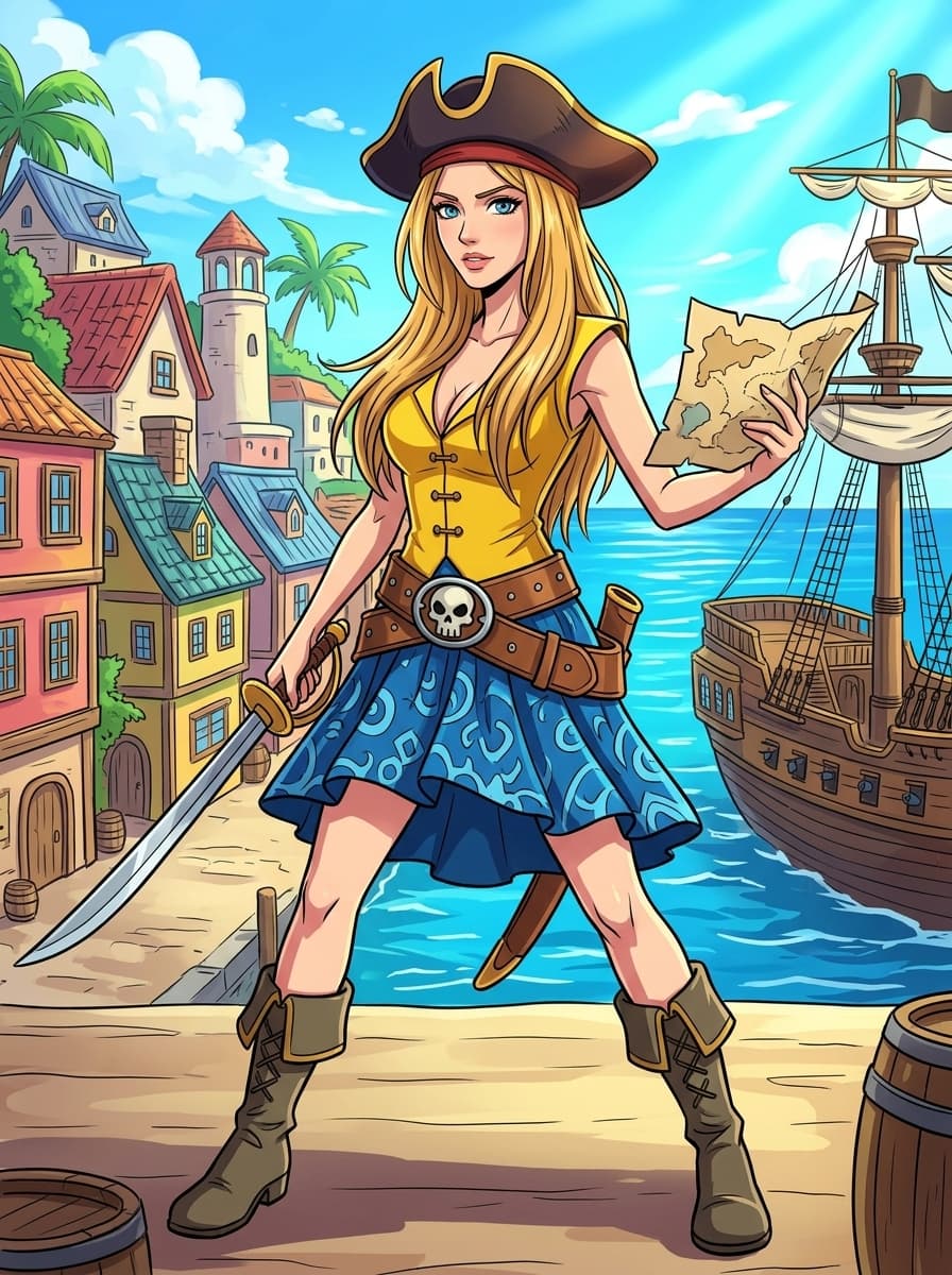 Finished custom One Piece style portrait example