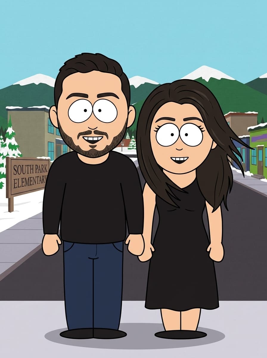 Finished custom South Park style portrait example